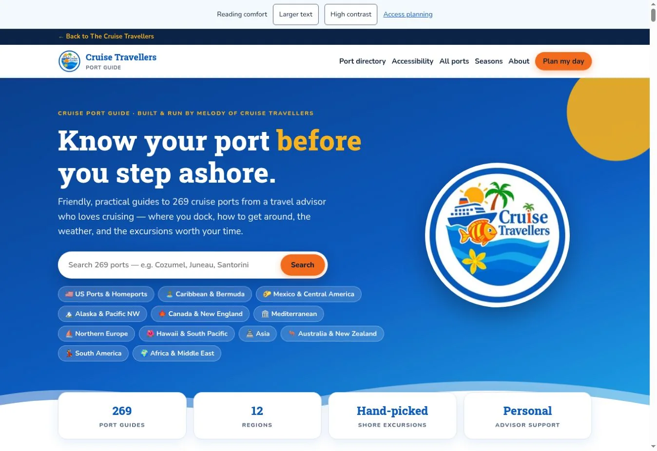 Cruise Port Guides website homepage