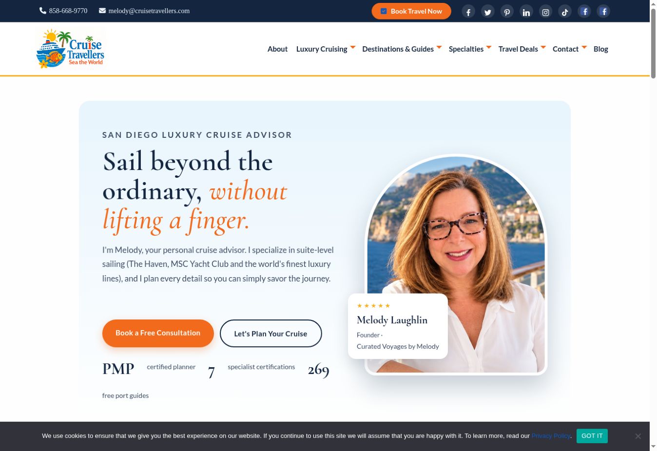 The Cruise Travellers website homepage